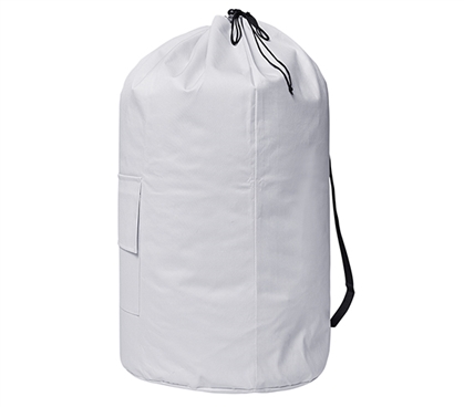Extra Large White Backpack College Laundry Hamper Duffle Bag Adjustable Drawstring Close