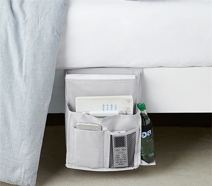 Durable Dorm Supplies Glacier Gray College Storage TUSK Bedside Caddy For College Dorm Room