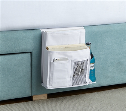 Easy to Match White College Bedside Caddy Durable TUSK Essential Dorm Room Organization
