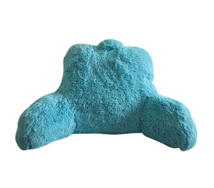 Shaggy Bedrest - Aqua Blue College Dorm Bedding Supplies extra plush backrest dorm room bedding accessory