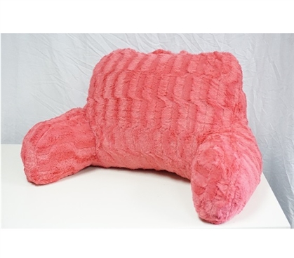 Soft Dorm Seating Dorm Necessities Wavy Plush Bedrest - Strawberry Pink