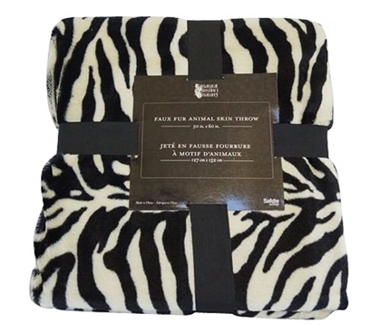 Comfortable & Stylish Faux Fur Animal Throw - True Zebra Styling