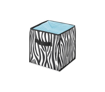 Cool Animal Print - Zebra Storage Cube - Dorm Room Organizer With Style