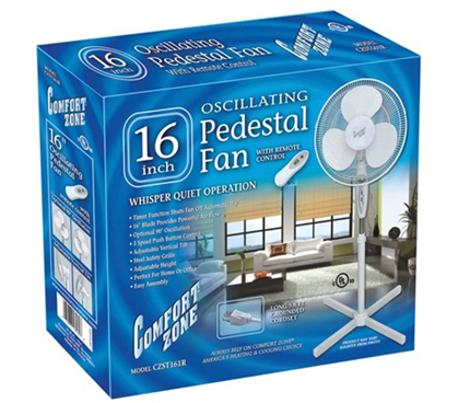 Deluxe 16" Oscillating Pedestal College Dorm Convenience