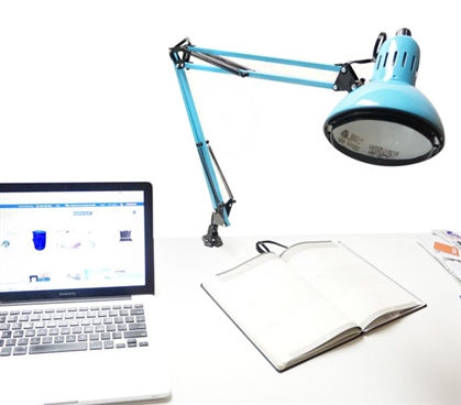 Adjusting College Clip Lamp - Aqua Dorm Essentials