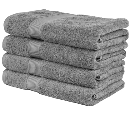 Gray Cotton Towel Set 4 Pack Dorm Bathroom Supplies Must Have College Essentials