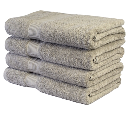 College Dorm Bathroom Essentials Gray Cotton Towel Set 4 Pack Student Life Needs