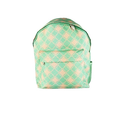 Quatrefoil Turquoise College Backpack Dorm Essentials