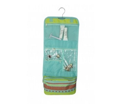 Greek Key Turquoise - Cosmetic Bag Dorm Essentials Must Have Dorm Items