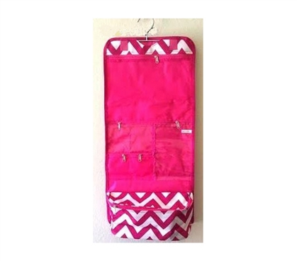 Pink White Chevron - Cosmetic Bag - Travel Bag - College Bath Essential