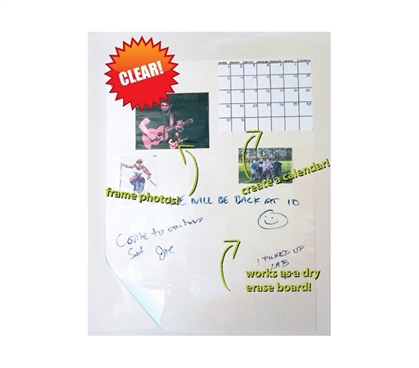 Wizard Wall - Clear Re-positionable Dry Erase - Useful For College