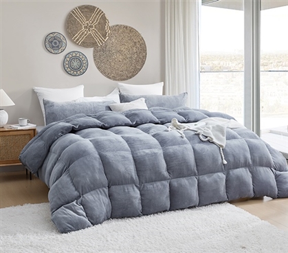 Dam Boi He Thick - Coma Inducer Full XL Comforter - Silver Gray