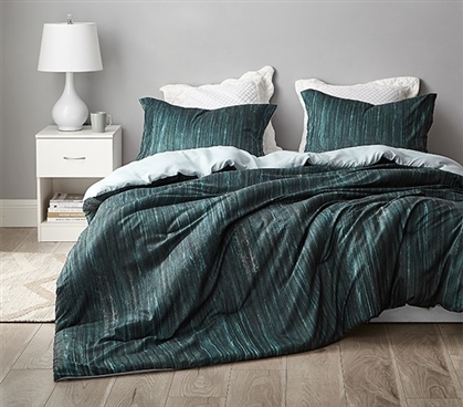 Stylish Green Dorm Bedding Decor Brucht Designer Midnight Green Cozy College Bedding Essentials