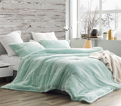 Yucca Green College Comforter Set Coma Inducer Phuket Winters Cozy Plush Twin Extra Long Bedding