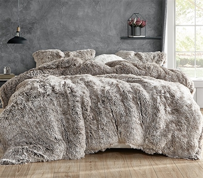 Ultra Plush College Comforter Set Frosted Chocolate Coma Inducer Extra Long Twin Bedding Set