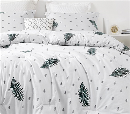 Machine Washable Designer Dorm Bedding Soft Cotton XL Twin Comforter with Stylish Nature Pattern