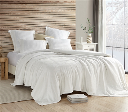 Neutral Ivory Throw Blanket Extra Long Dorm Full Size Bedding Essentials College Bedspread