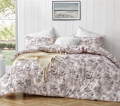 Floral Pattern Twin Extra Long Comforter Designer Wildbloom Pretty Pink College Bedding Decor
