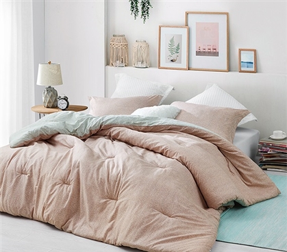 Oversized College Comforter Designer Siesta Calm Twin XL Comforter Clay Colored with Pink Tones