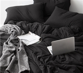 Black Dorm Room Bedding Uniquely Comfortable Bare Bottom Twin XL Sheets All Season