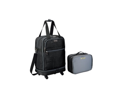 Foldable Carry On College Luggage - Black Dorm Essentials College Supplies
