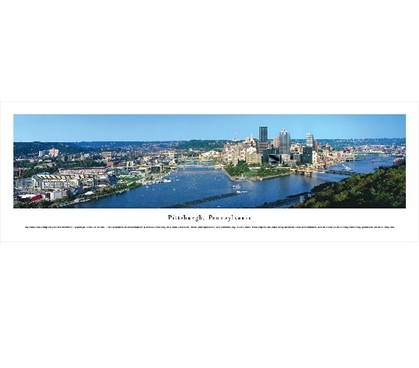 College Wall Decor Pittsburgh, Pennsylvania Skyline Panorama Dorm Essentials