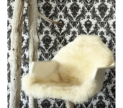 Damsel White and Black Designer Removable Wallpaper Cool Dorm Room Ideas