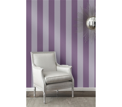 Cool Stuff For Dorms - Lilac Stripe Designer Removable Wallpaper - Great For College Girls