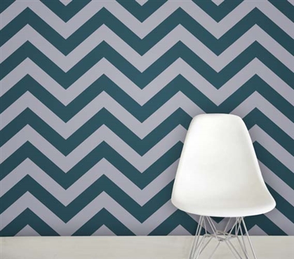 Zee Teal Designer Removable Dorm Room Wallpaper Dorm Essentials Dorm Room Decor