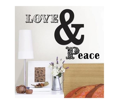 Dorm Room Essentials - Love And Peace - Peel N Stick - Dorm Decor