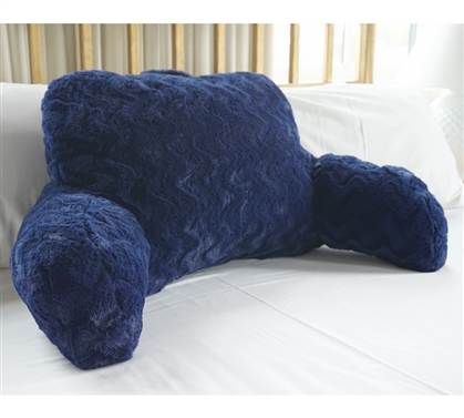 College Plush Dorm Bedrest - Navy Dorm Essentials College Supplies Must Have Dorm Items