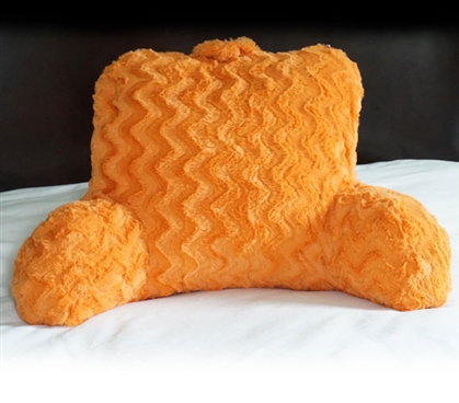 College Plush Dorm Bedrest - Orange Wave Dorm Essentials Dorm Necessities Dorm Room Decor