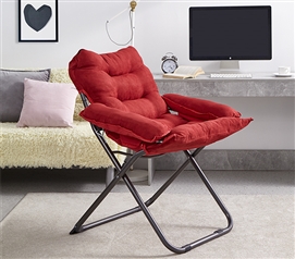 Essential Dorm Room Furniture Crimson Extra Tall College Club Chair with Plush Padding