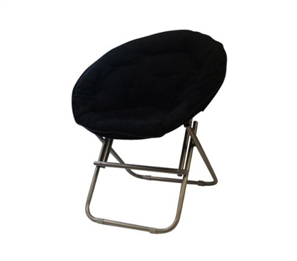 Dorm Seating - Comfy Corduroy Moon Chair - Black