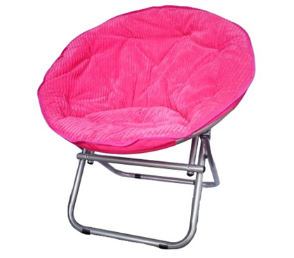 Adds To Dorm Decor - Comfy Corduroy Moon Chair - Neon Candy Pink - Cool Dorm Seating