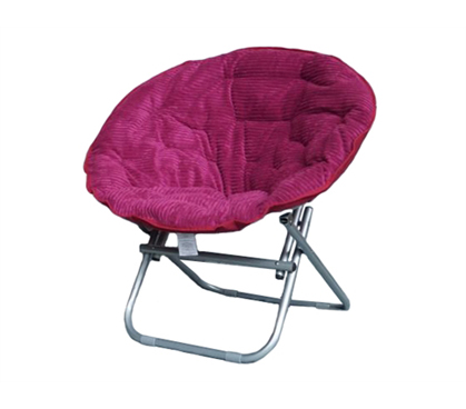 Show Off A Hint Of Your Personality - Comfy Corduroy Moon Chair - Raspberry