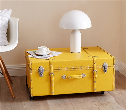 Fancy Design! The TextureÂ® Brand College Dorm Trunk  - Bright Yellow - Useful For Carrying Dorm Stuff