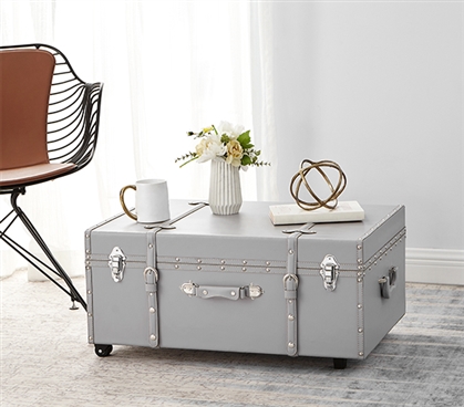 Carry Dorm Items In Style - The Texture Brand Trunk  - Harbor Gray - Classy Design