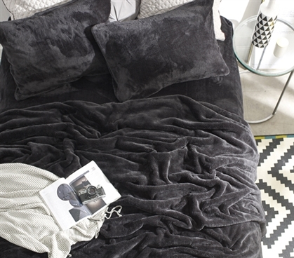 Black College Bedding Essentials Soft Plush Full Sheets Made with Machine Washable Bedding Materials