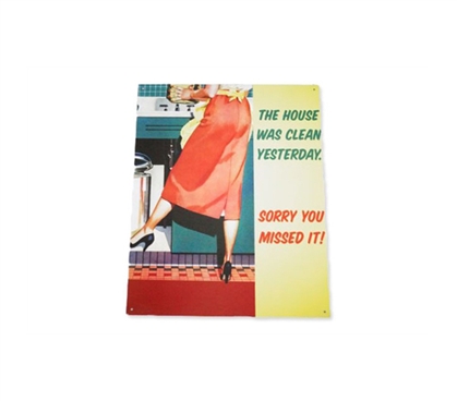 Funny Wall Decor - Cleaned Yesterday - Funny Tin Sign - Make Dorm Life Fun