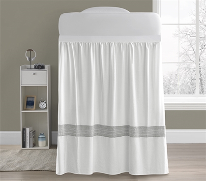 Extended Bedskirt Panel with Ties College Bedding Essentials White Extra Long Twin Bed Skirt Panel