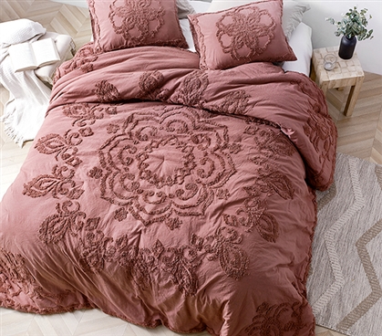 Affordable Extra Long Twin Bedding Ideas for College Comforter Embroidered Mandala Dorm Decor