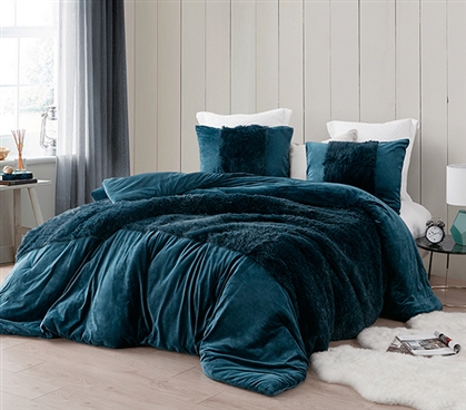 Plush Blue Oversized College Bedding Ideas Twin Extra Long Dimensions for Dorm Size Beds