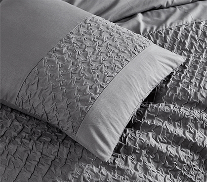 Gray Pillow Case Best College Dorm Room Accessories for Guys Basic Dorm Bedding Essentials