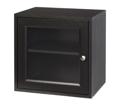 Storage Cube with Glass Door - Espresso Dorm Storage Solutions Dorm Essentials