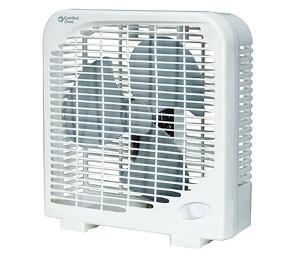 White 9 Inch Box Fan to Stay Cool in Hot Dorm Room Must Have College Supplies Checklist
