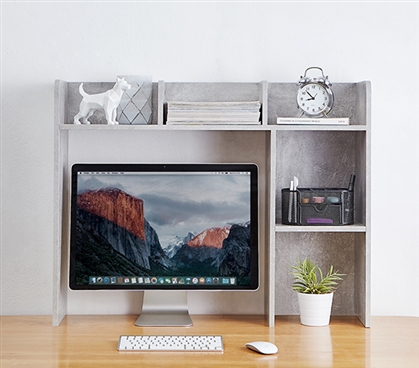 Essential College Furniture Classic Dorm Desk Bookshelf Marble Gray Useful Dorm Room Supplies