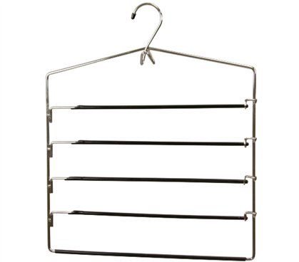 Hang All Your Clothes - Soft Grip 4 Tier Pants Hangers - Practical Closet Accessory