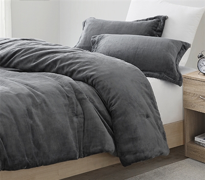 Extra College Bedding Standard Size Dorm Pillow Sham Steel Gray Twin XL Bedding Accessory