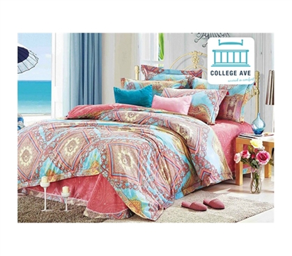 Quality Cotton Fabric - Persian Brush Twin XL Comforter Set - College Ave Designer Series - College Decorations Are Essential